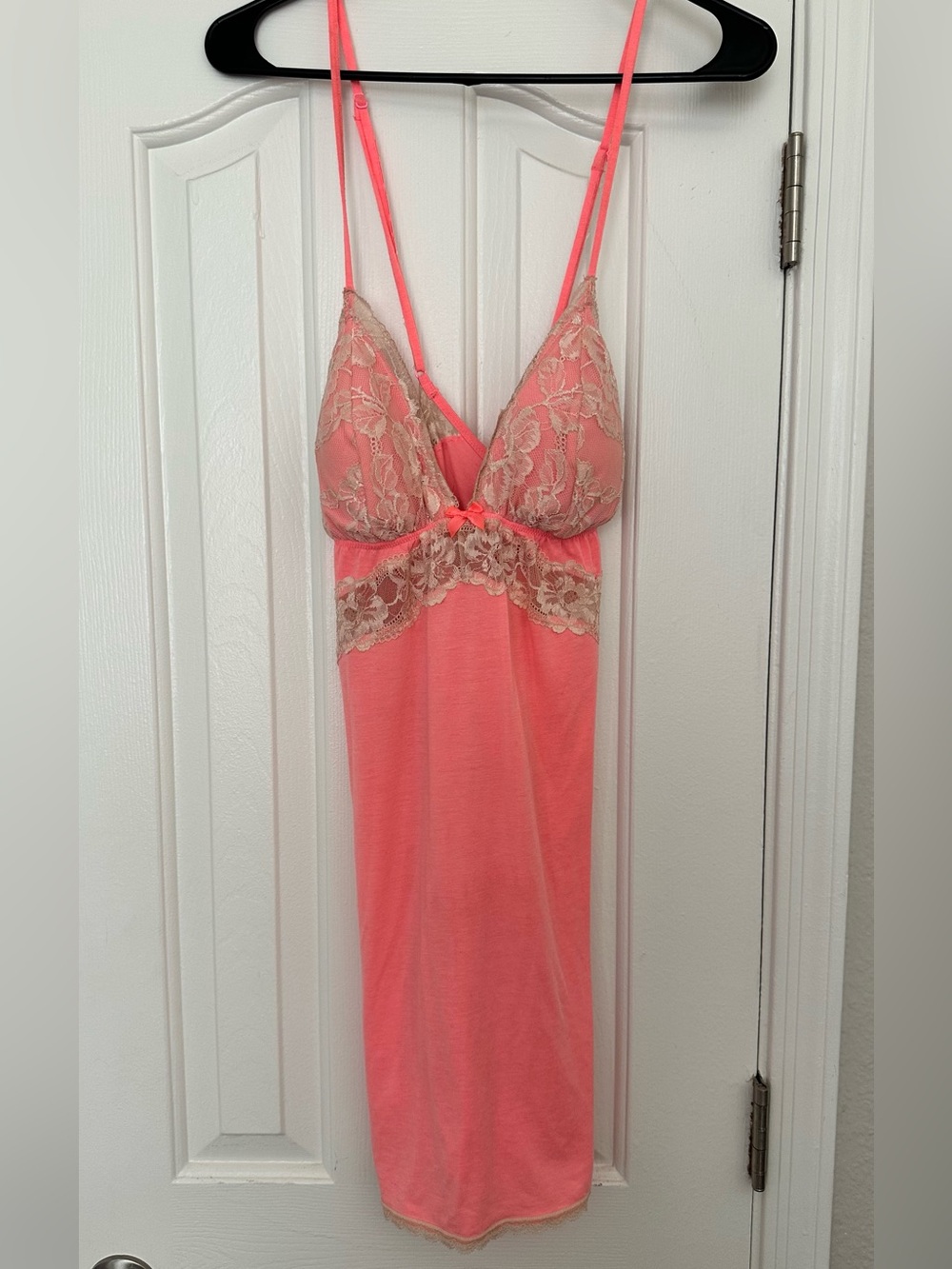 Women's Coral Lace-Trim Chemise Nightgown